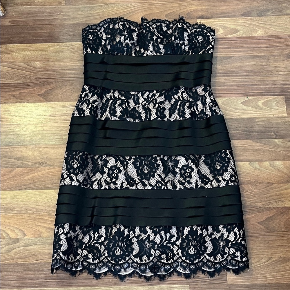 BCBG lace and satin cocktail dress new